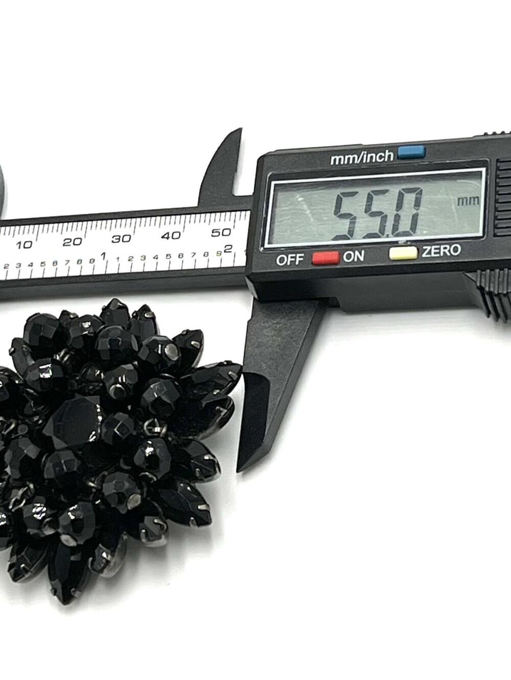 Juliana Black Rhinestone Large Cha-Cha Cluster Brooch / Pin - Picture 5 of 5